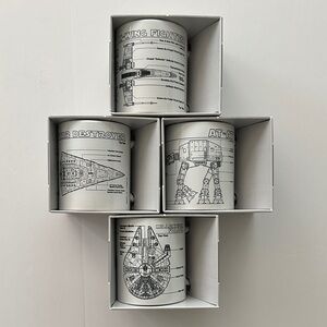 Star Wars Blueprint Coffee Tea Mug Set of 4 - White